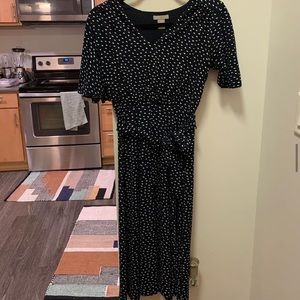 Navy and white polka dot dress H&M